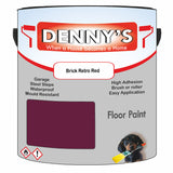Denny's Floor Paint For Sheds Colour- Brick Retro Red - Durable Anti-Slip Weatherproof