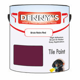 Denny's Tile Paint For Commercial Areas Colour- Brick Retro Red - High-Traffic Durable Easy-Clean