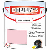 Denny's High Temp Paint For Pipes Colour- Bright Lipstick Pink - Heatproof Corrosionguard Durable