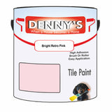 Denny's Tile Paint For Commercial Areas Colour- Bright Retro Pink - High-Traffic Durable Easy-Clean
