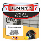 Denny's Floor Paint For Grip Coating Colour- Brightline Alloy Yellow - Anti-Slip Hardwearing Safe