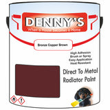 Denny's High Temp Paint For Pipes Colour- Bronze Copper Brown - Heatproof Corrosionguard Durable