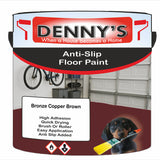 Denny's Floor Paint For Grip Coating Colour- Bronze Copper Brown - Anti-Slip Hardwearing Safe