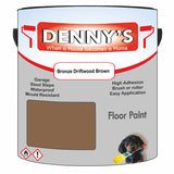 Denny's Floor Paint For Sheds Colour- Bronze Driftwood Brown - Durable Anti-Slip Weatherproof