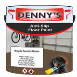 Denny's Floor Paint For Grip Coating Colour- Bronze Foundry Brown - Anti-Slip Hardwearing Safe
