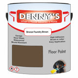 Denny's Floor Paint For Commercial Areas Colour- Bronze Foundry Brown - High-Traffic Anti-Slip Hardwearing