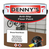 Denny's Floor Paint For Grip Coating Colour- Bronze Panel Brown - Anti-Slip Hardwearing Safe