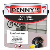 Denny's Floor Paint For Grip Coating Colour- Bronze Trench Brown - Anti-Slip Hardwearing Safe