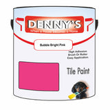 Denny's Tile Paint For Commercial Areas Colour- Bubble Bright Pink - High-Traffic Durable Easy-Clean