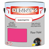 Denny's Floor Paint For Commercial Areas Colour- Bubble Bright Pink - High-Traffic Anti-Slip Hardwearing