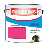 Denny's Plastic Paint For Windows Colour- Bubble Bright Pink - Weatherproof Fade-Safe Upvc
