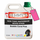 Denny's Stain Paint For Fences Colour- Bubble Coral Pink - Weatherproof Uv-Safe Protect