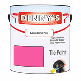 Denny's Tile Paint For Commercial Areas Colour- Bubble Coral Pink - High-Traffic Durable Easy-Clean