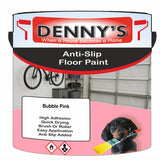 Denny's Floor Paint For Grip Coating Colour- Bubble Pink - Anti-Slip Hardwearing Safe