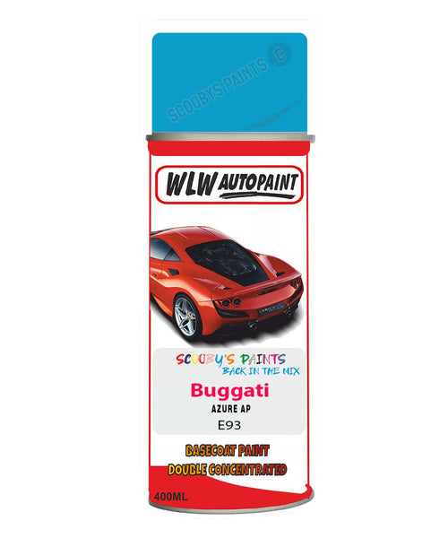 Bugatti AZURE AP Aerosol Spray Paint Code E93 Basecoat Spray Paint