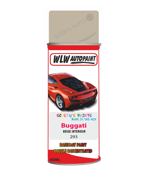 Bugatti BEIGE INTERIEUR Aerosol Spray Paint Code 293 Basecoat Spray Paint