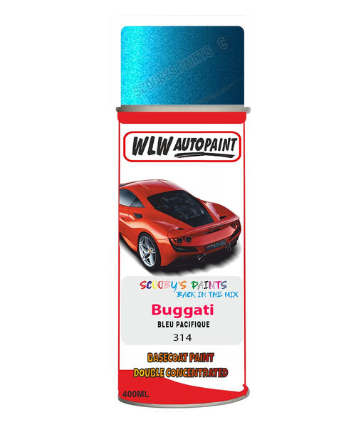 Bugatti BLEU PACIFIQUE Aerosol Spray Paint Code 314 Basecoat Spray Paint