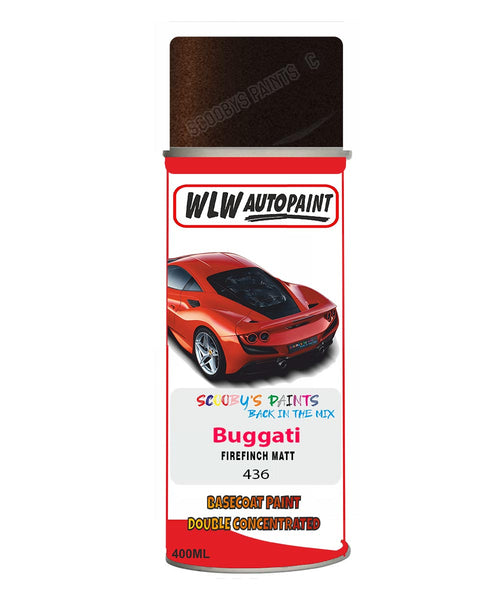 Bugatti FIREFINCH MATT Aerosol Spray Paint Code 436 Basecoat Spray Paint