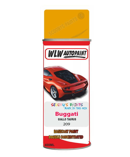 Bugatti GIALLO TAURUS Aerosol Spray Paint Code 209 Basecoat Spray Paint