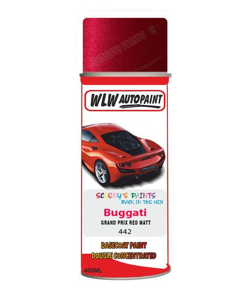 Bugatti GRAND PRIX RED MATT Aerosol Spray Paint Code 442 Basecoat Spray Paint