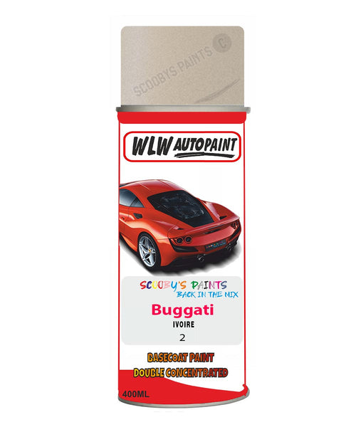 Bugatti IVOIRE Aerosol Spray Paint Code 2 Basecoat Spray Paint