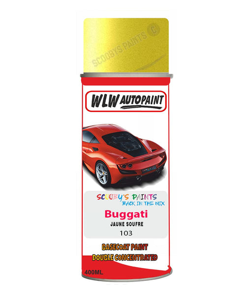 Bugatti JAUNE SOUFRE Aerosol Spray Paint Code 103 Basecoat Spray Paint