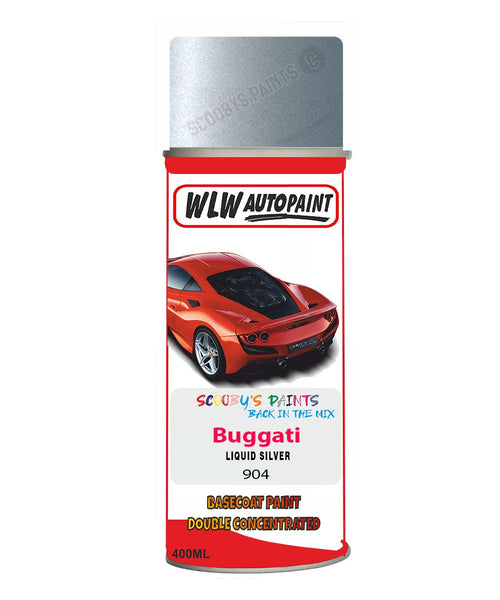 Bugatti LIQUID SILVER Aerosol Spray Paint Code 904 Basecoat Spray Paint