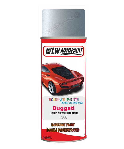 Bugatti LIQUID SILVER INTERIEUR Aerosol Spray Paint Code 283 Basecoat Spray Paint