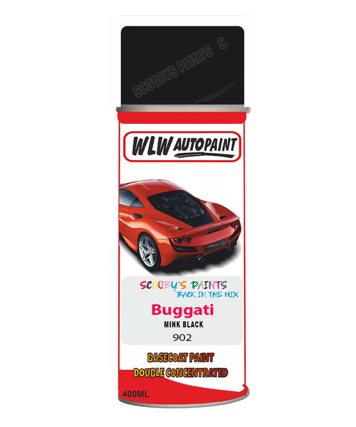 Bugatti MINK BLACK Aerosol Spray Paint Code 902 Basecoat Spray Paint