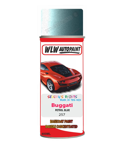 Bugatti PETROL BLUE Aerosol Spray Paint Code 257 Basecoat Spray Paint