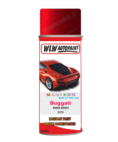 Bugatti ROSSO EFESTO Aerosol Spray Paint Code 309 Basecoat Spray Paint