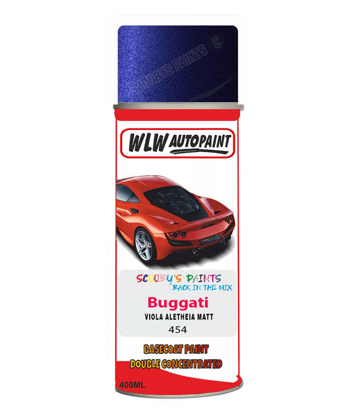 Bugatti VIOLA ALETHEIA MATT Aerosol Spray Paint Code 454 Basecoat Spray Paint