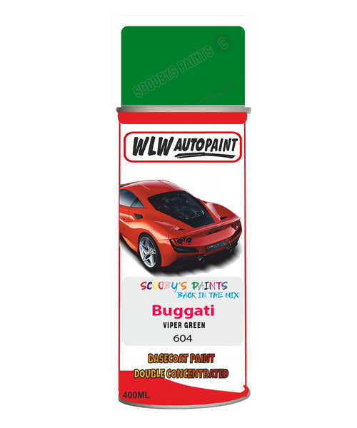 Bugatti VIPER GREEN Aerosol Spray Paint Code 604 Basecoat Spray Paint