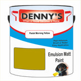 Denny's Emulsion Paint For Ceilings Colour- Pastel Morning Yellow - Matte Low-Splatter Stain-Hide Bright