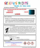 CARIBBEAN BLUE Aerosol Spray Paint Code UME Classic ROVER Model 45/400 SERIES Automotive Restorative Paint Vehicle Touch-Up ROVER UME Paint Car Restoration DIY Auto Painting Classic Car Refinishing High-Quality Spray Paint Automotive Finish Vehicle Restoration Supplies Custom Car Paint Auto Body Paint Aerosol Can Automotive Refinishing Paint for Classic Cars