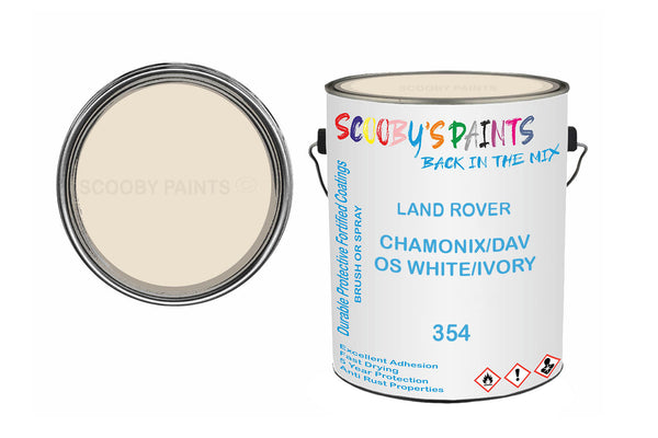 Mixed Paint For Land Rover Land Rover, Chamonix/Davos White/Ivory, Code: 354, White