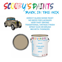 Morris Minor GR15 Vintage Classic Car Paint for restoration Silver-Grey Original Cellulose Paint used, Perfect Mix for CHELSEA GREY