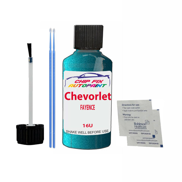 Chevrolet Aveo Fayence Touch Up Paint Code 16U Scratcth Repair Paint