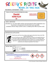 Instructions for use Chevrolet Matiz Touch Up Paint