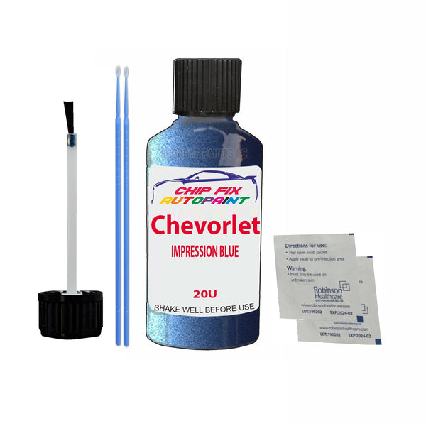 Chevrolet Aveo Impression Blue Touch Up Paint Code 20U Scratcth Repair Paint