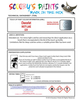 Instructions for use Chevrolet Spark Touch Up Paint