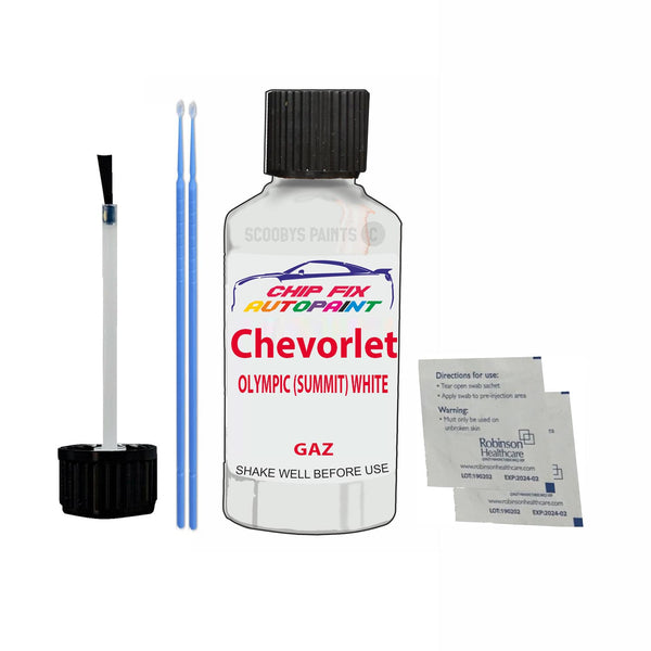 Chevrolet Volt Olympic (Summit) White Touch Up Paint Code Gaz Scratcth Repair Paint