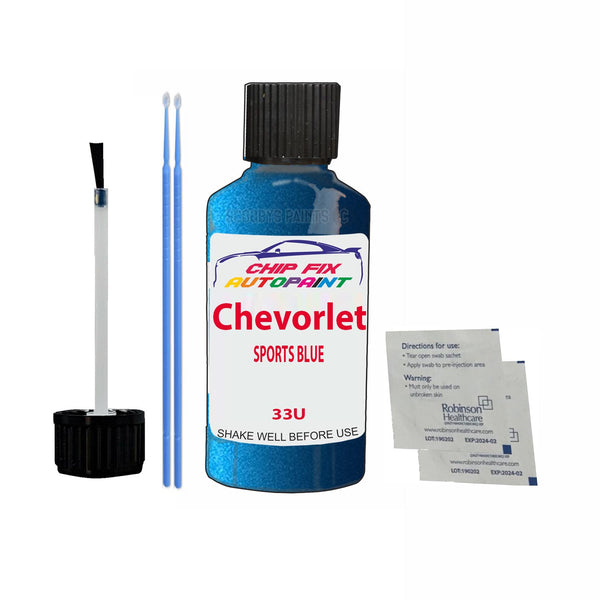 Chevrolet Aveo Sports Blue Touch Up Paint Code 33U Scratcth Repair Paint
