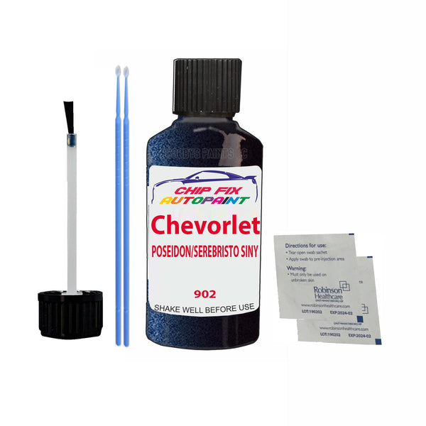 Chevrolet Cheviniva Poseidon/Serebristo Siny Touch Up Paint Code 902 Scratcth Repair Paint