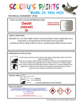 Instructions for use Chevrolet Volt Touch Up Paint