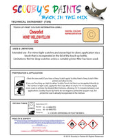 Instructions for use Chevrolet Matiz Touch Up Paint