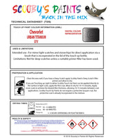 Instructions for use Chevrolet Spark Touch Up Paint