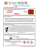 ROVER COLORADO RED Spray or Brush Paint For Classic ROVER Model A60 Cambridge Restore my Old ROVER
