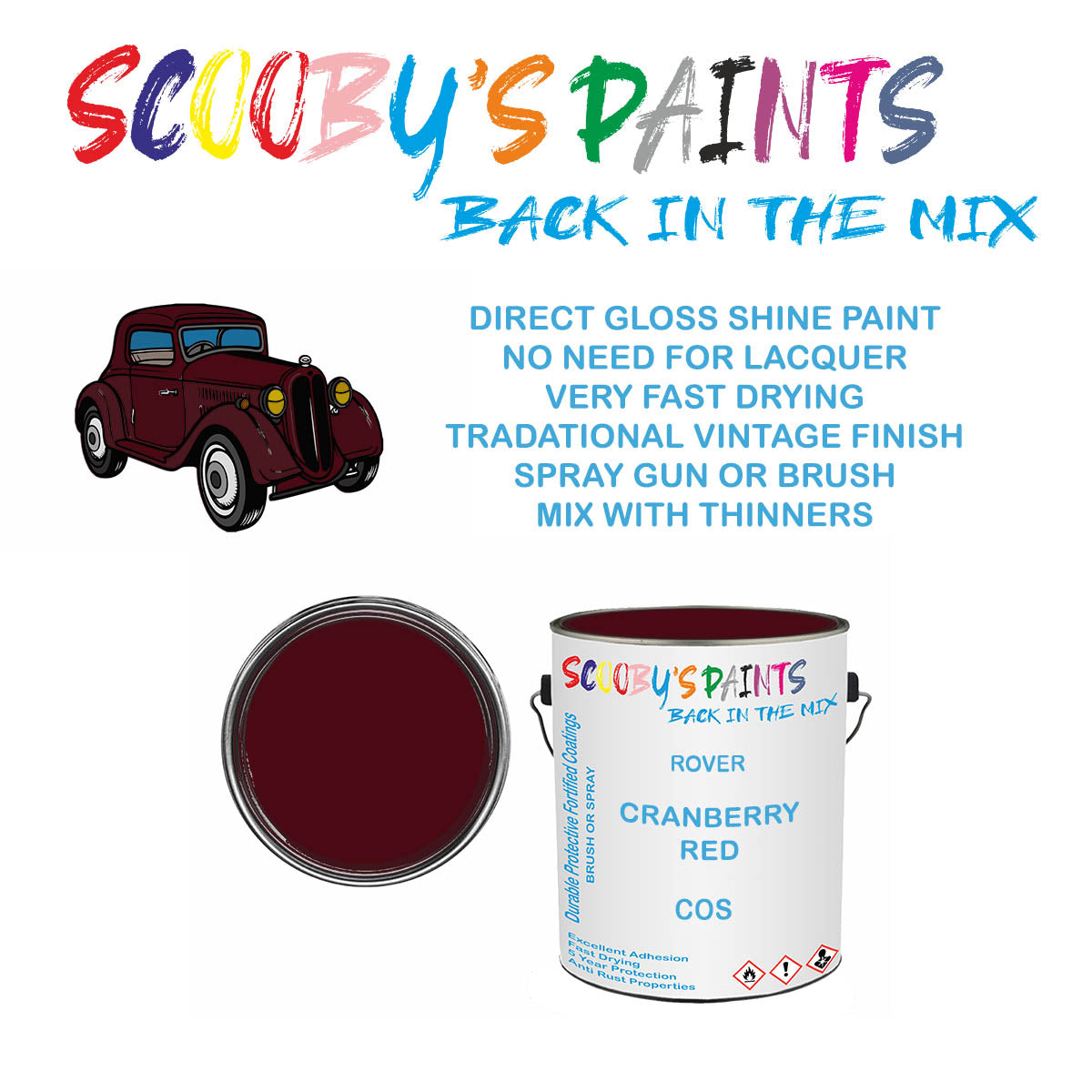 Mixed Paint For Rover Metro, Cranberry Red, Code: Cos, Red – Auto Car ...