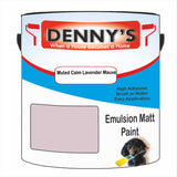 Denny's Emulsion Paint For Ceilings Colour- Muted Calm Lavender Mauve - Matte Low-Splatter Stain-Hide Bright